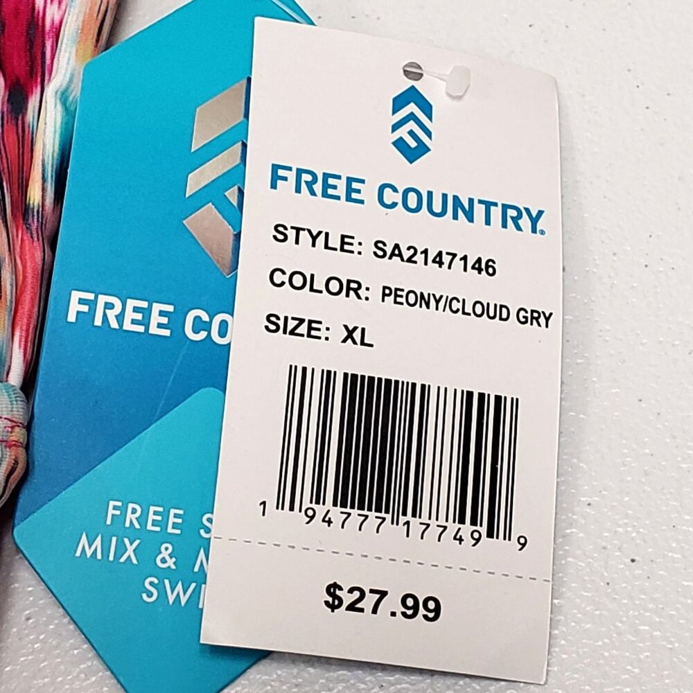 Free Country XL Tankini Top Multi-Color Strappy Back With Lace-Up Front Swimwear - Picture 8 of 13